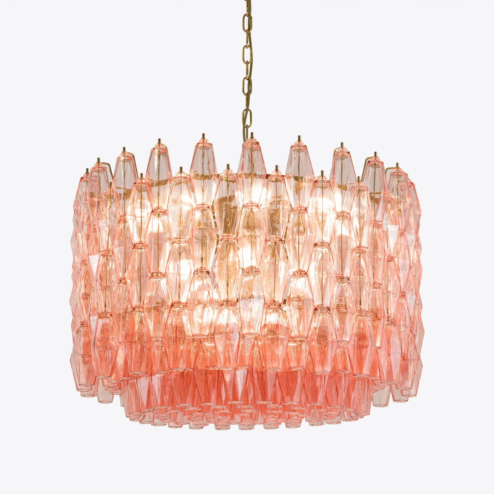 Aurora Chandelier Drum Amber Glass Elegant - Letslighting