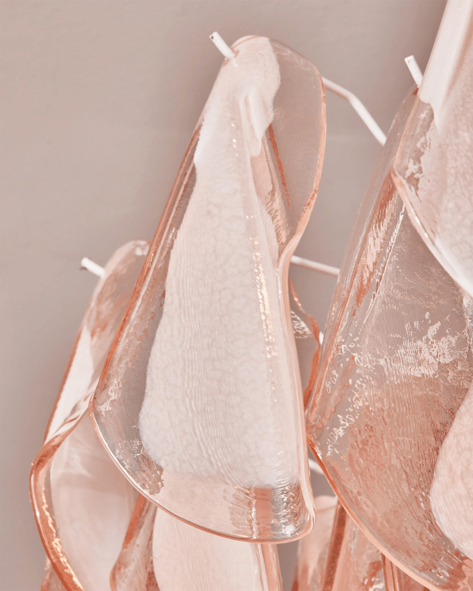 Aurora Chandelier Amber Murano Glass Oval Drops Layered - Letslighting