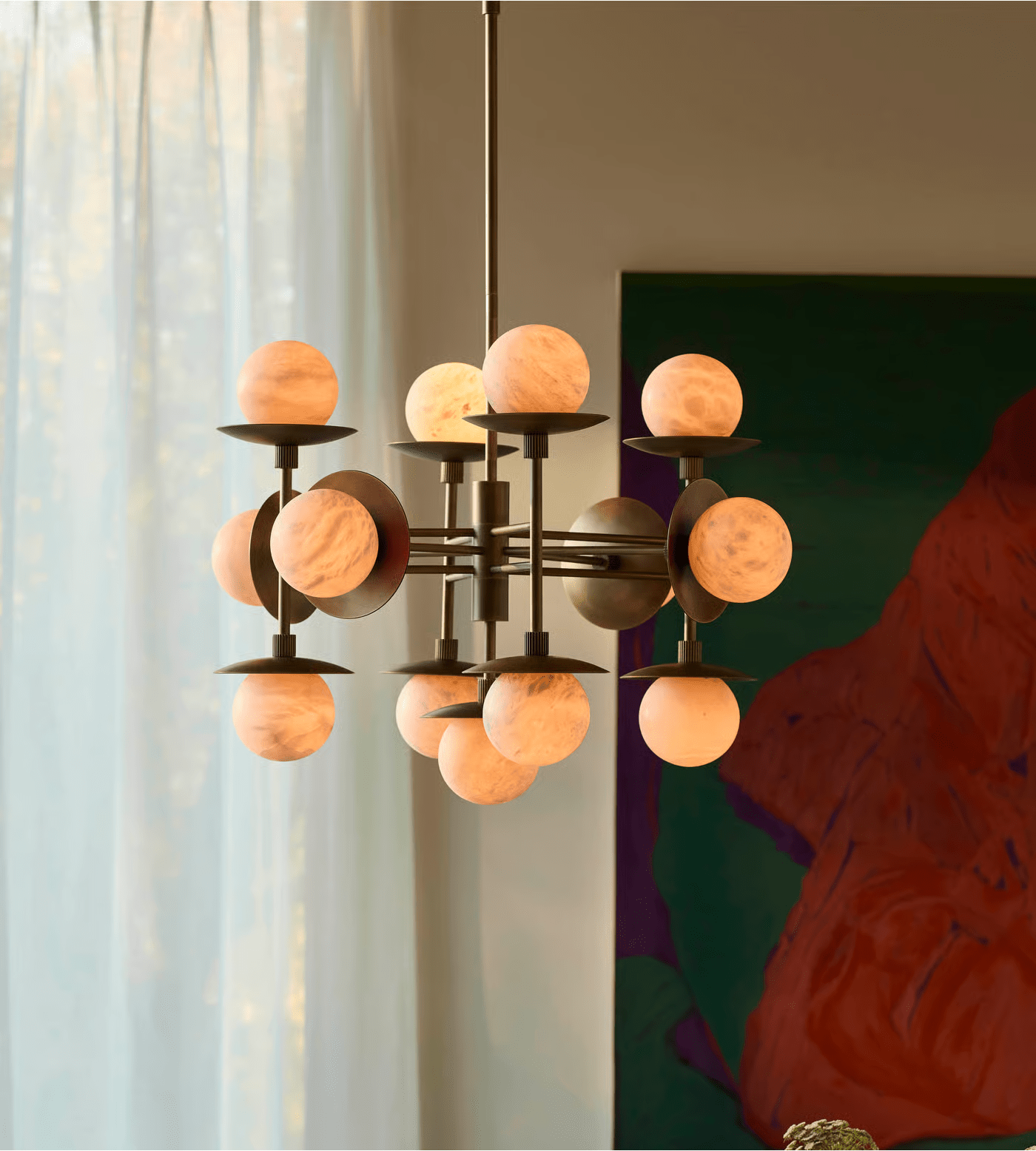 Oshayra Sputnik Alabaster Chandelier - Letslighting