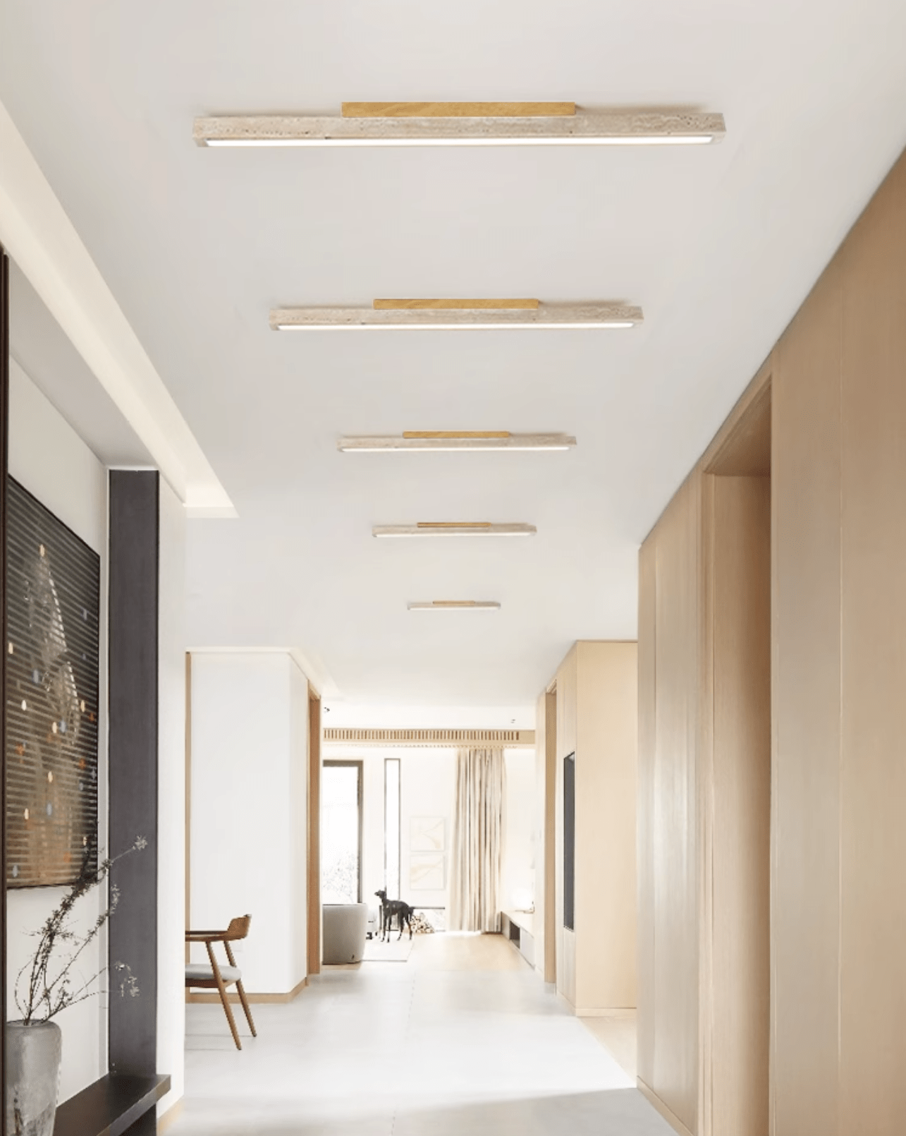 Orvenarae Minimalist Travertine Linear Ceiling Light - Letslighting