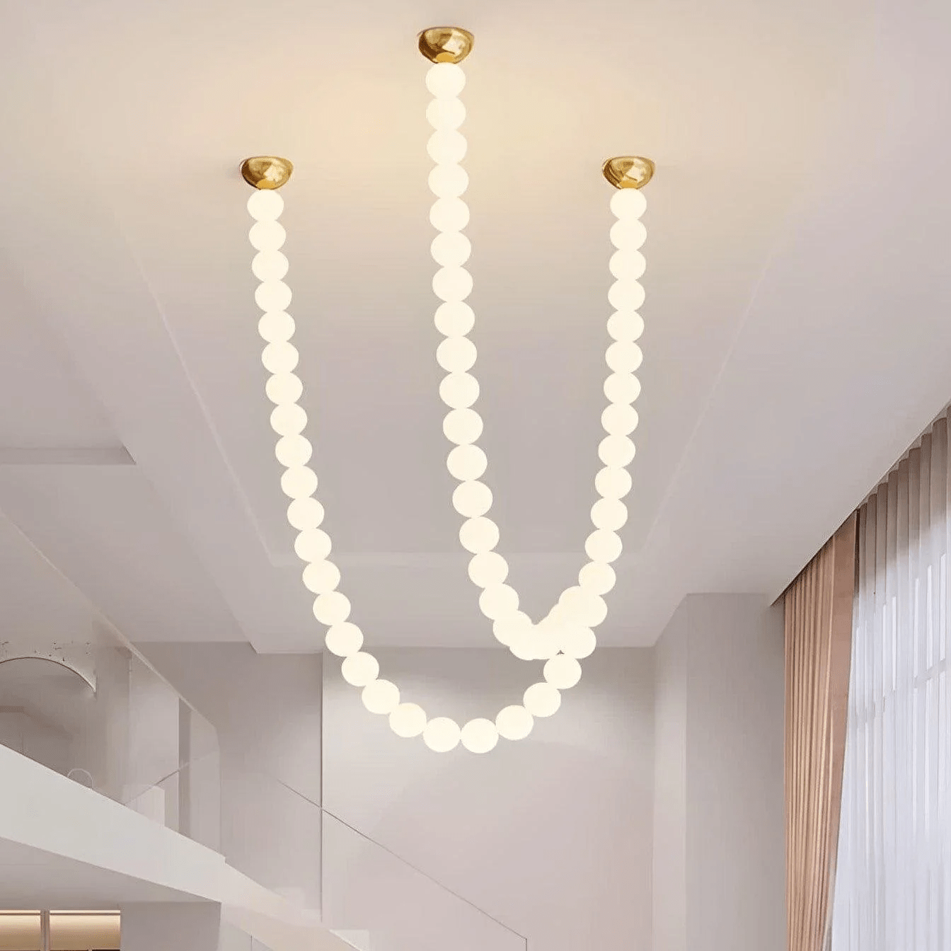 PearlCascade Glass Bead Chandelier - Letslighting
