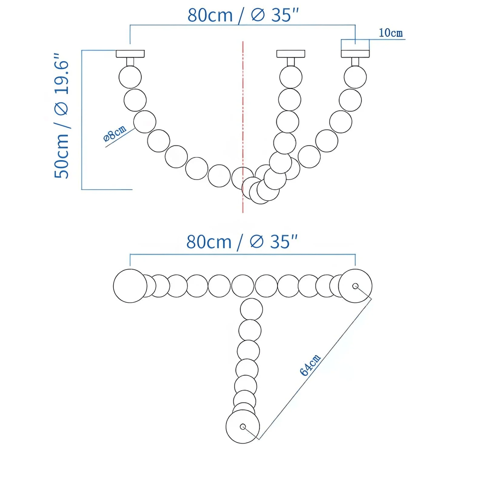 PearlCascade Glass Bead Chandelier - Letslighting