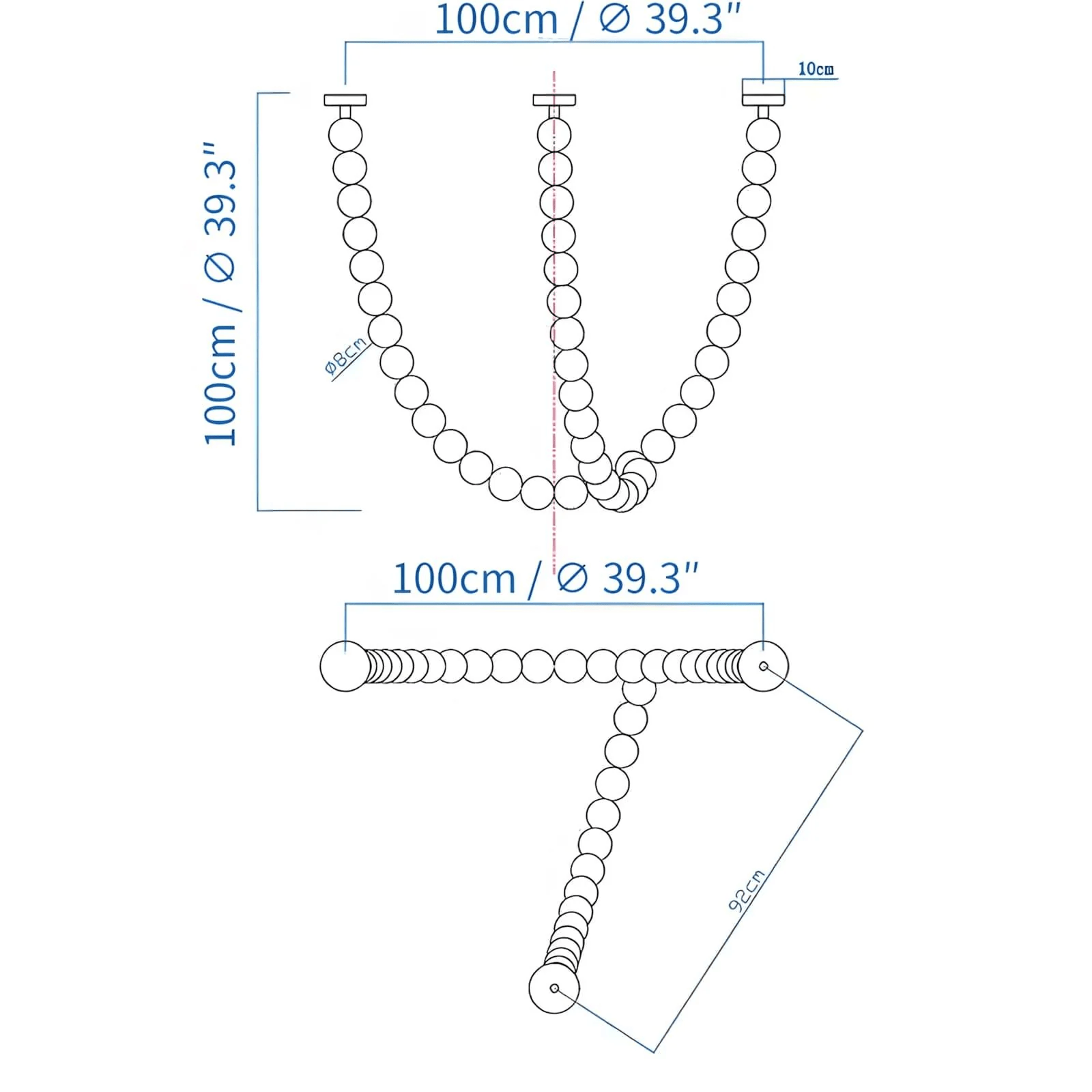 PearlCascade Glass Bead Chandelier - Letslighting