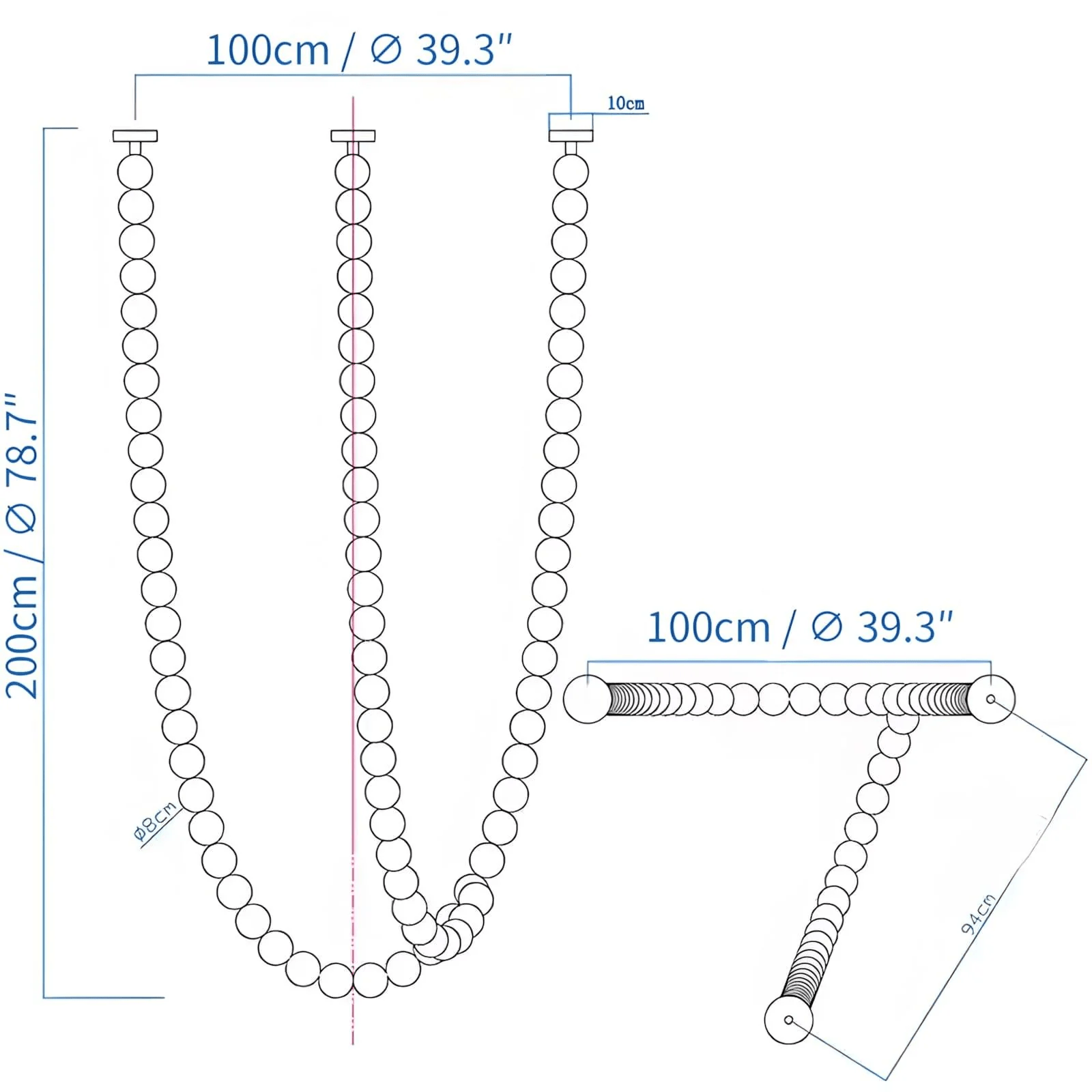 PearlCascade Glass Bead Chandelier - Letslighting