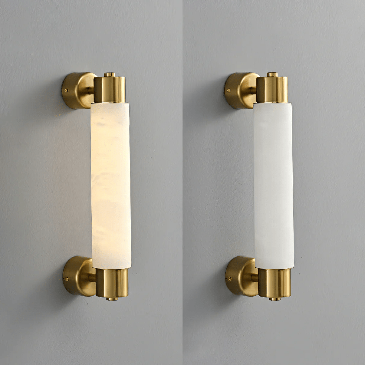 Eurthaeth Alabaster Brass Wall Light - Letslighting