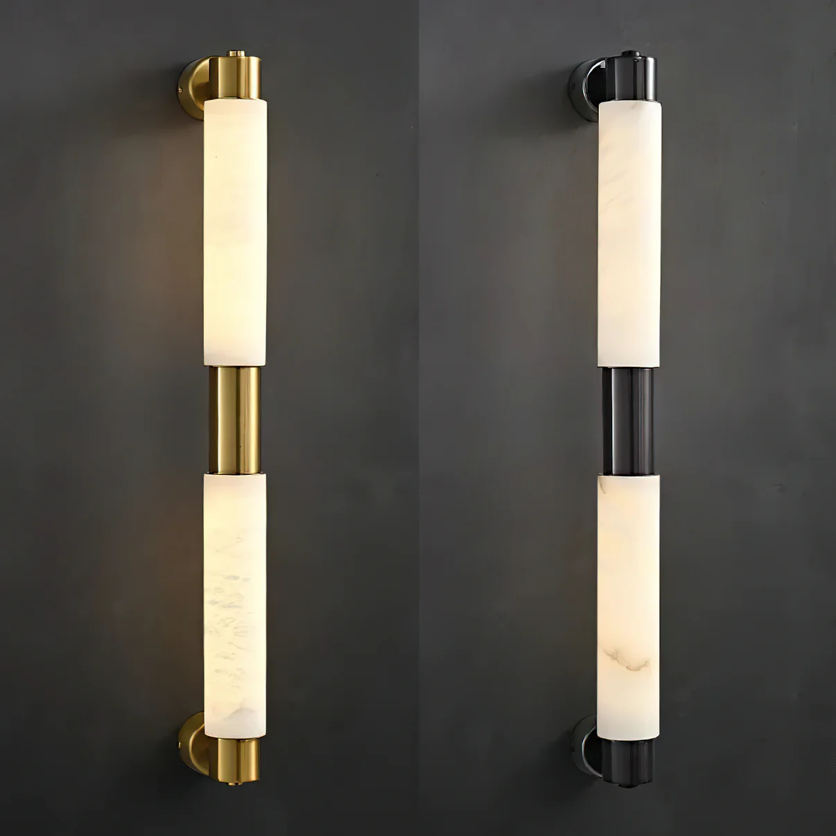 Eurthaeth Alabaster Brass Wall Light - Letslighting