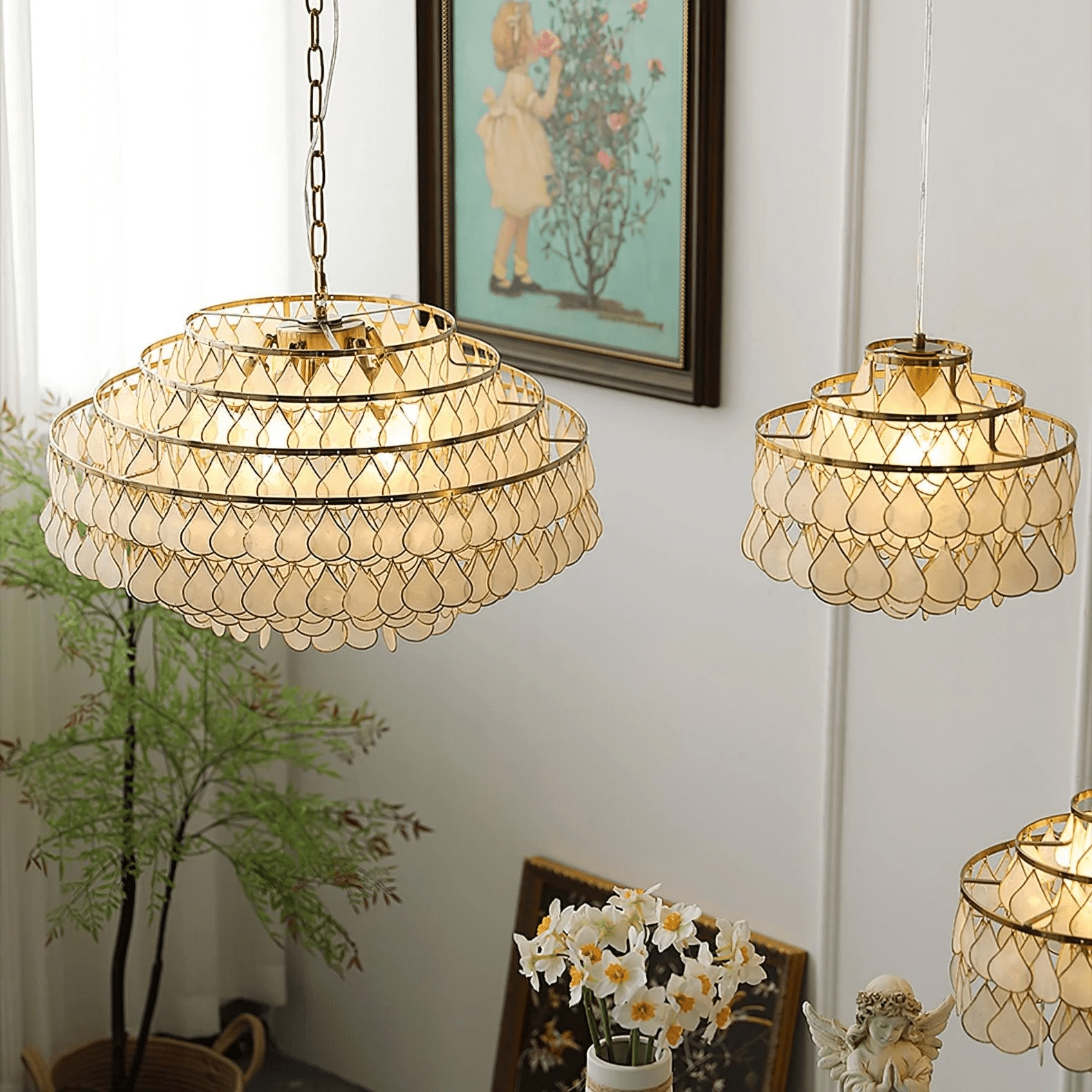 Teardrops Shell Chandelier - Letslighting