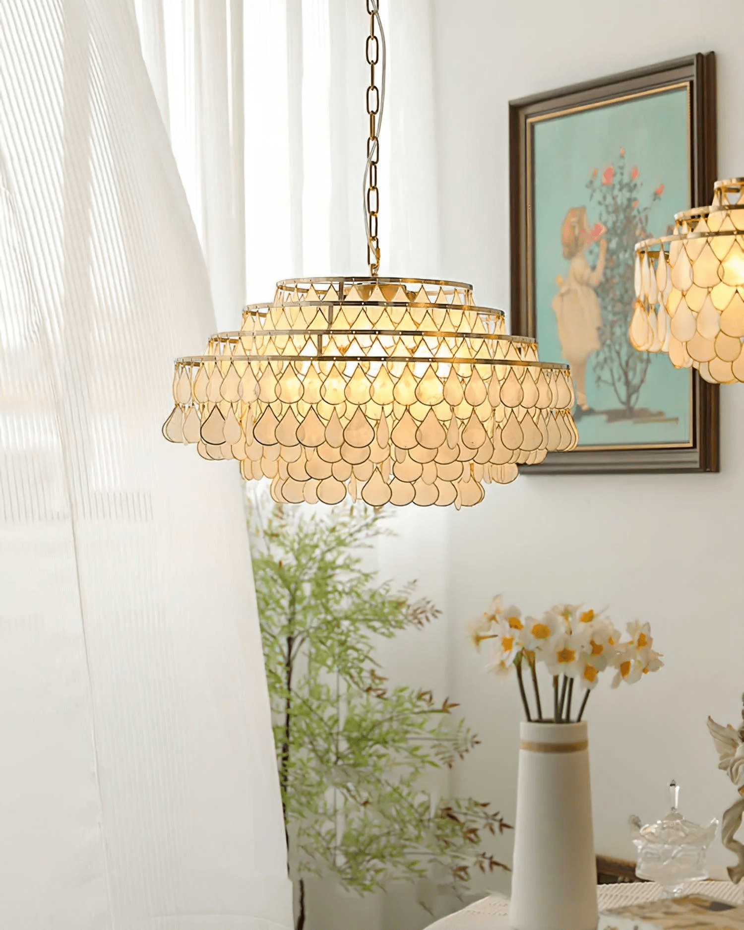 Teardrops Shell Chandelier - Letslighting
