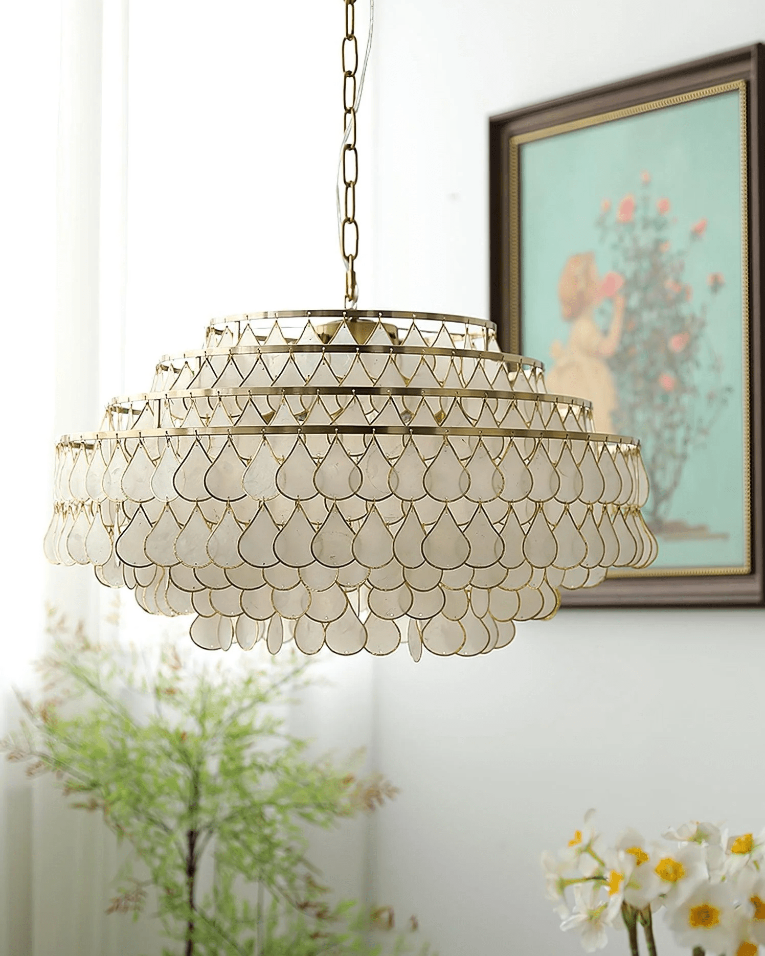 Teardrops Shell Chandelier - Letslighting