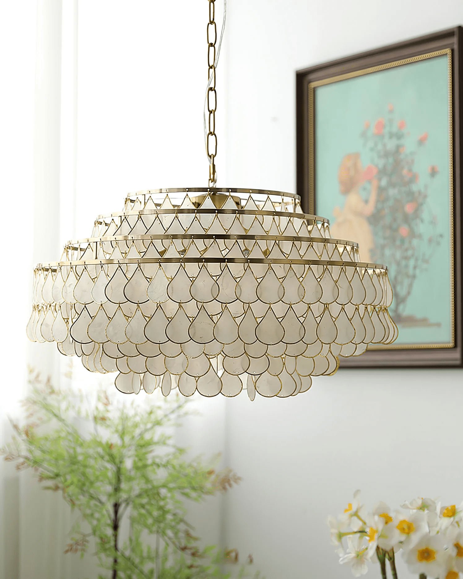 Teardrops Shell Chandelier - Letslighting