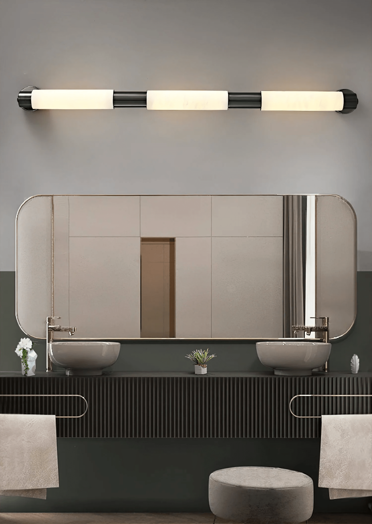 Eurthaeth Alabaster Brass Wall Light - Letslighting