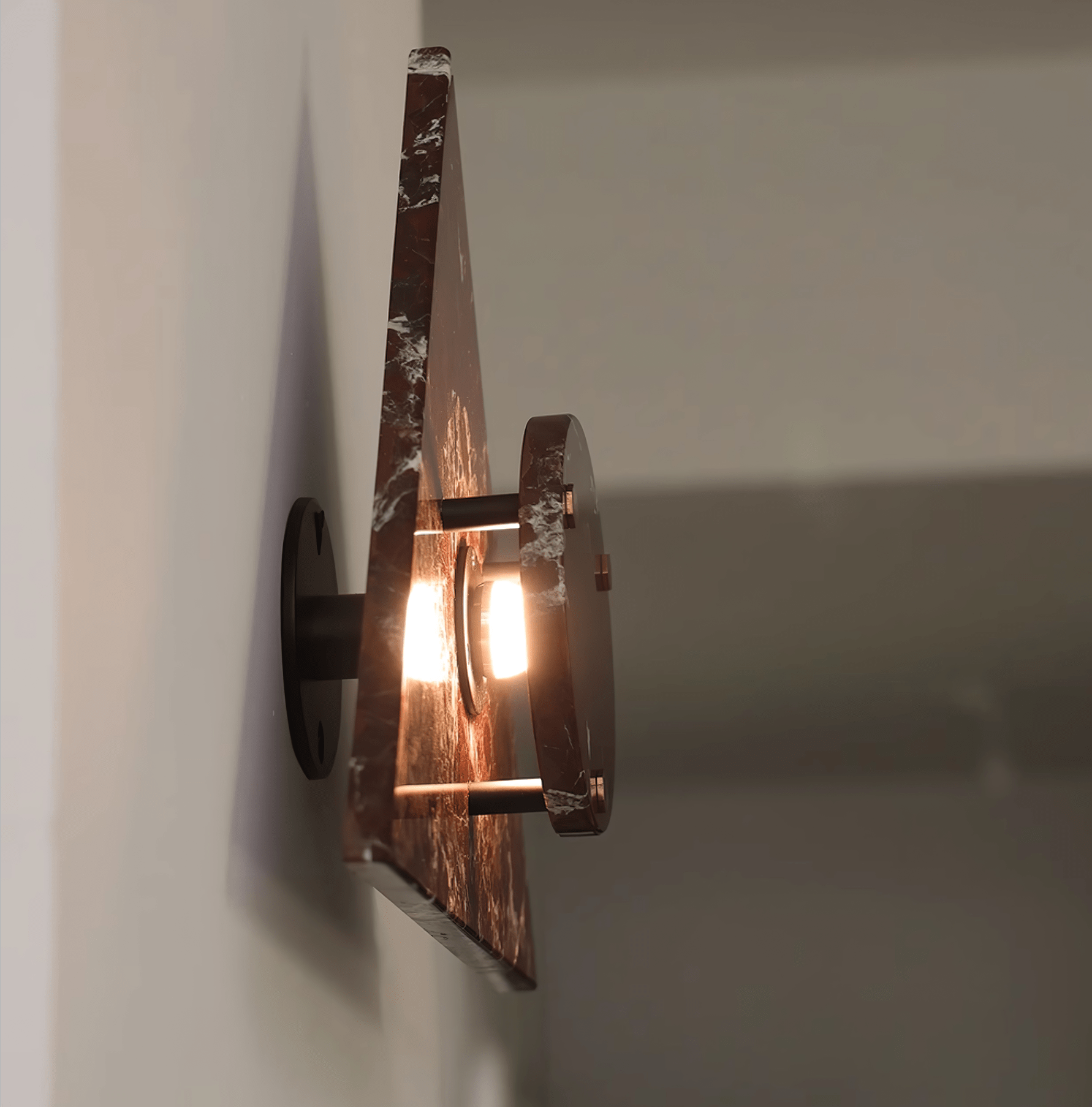 Pyramid Rustic Marble Wall Light - Letslighting