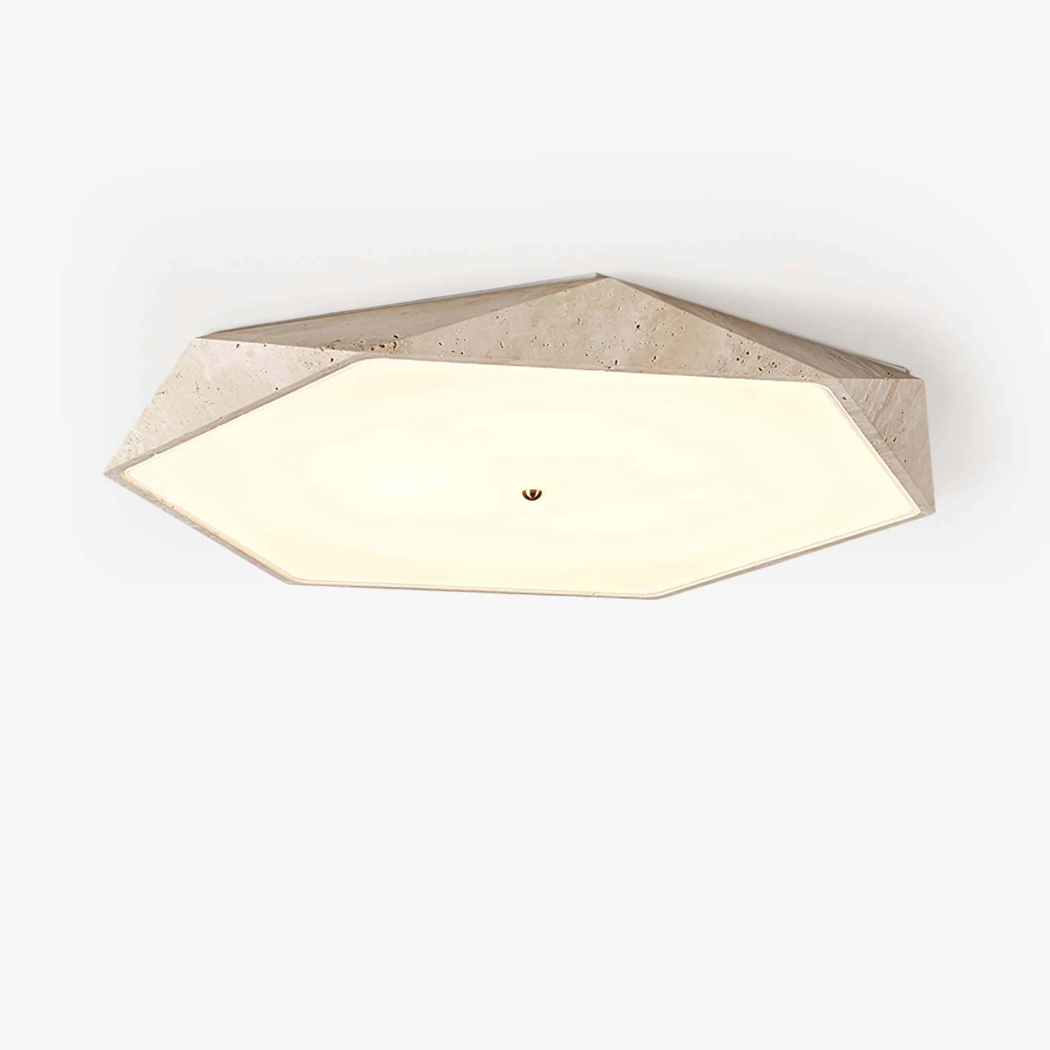 Hexagonal Travertine Ceiling Light - Letslighting