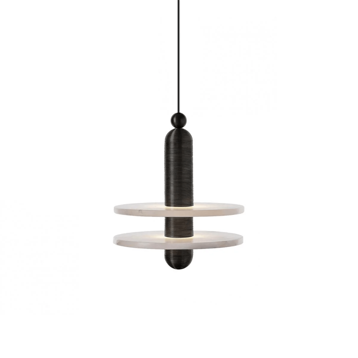 Orion Brushed Brass Alabaster Pendant Light - Letslighting