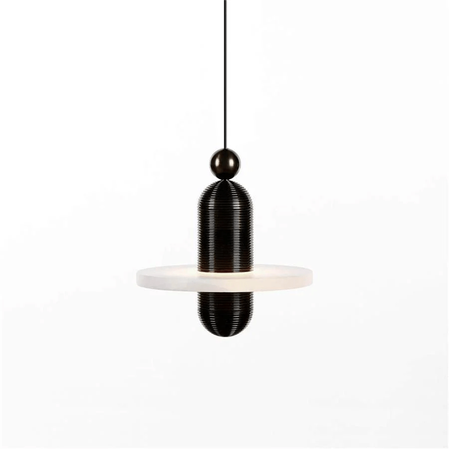 Orion Brushed Brass Alabaster Pendant Light - Letslighting