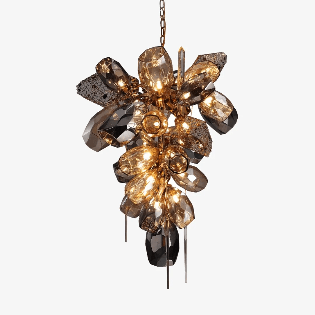 Aurora Chandelier Modern Glass Crystal Smoked Cluster - Letslighting