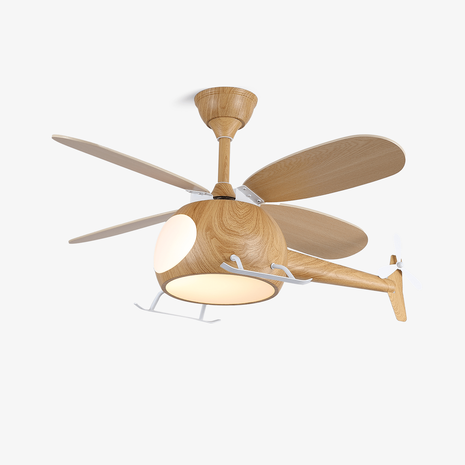 Ventilador de Techo con Luz Aviara Moderno de Madera en acabado Nogal