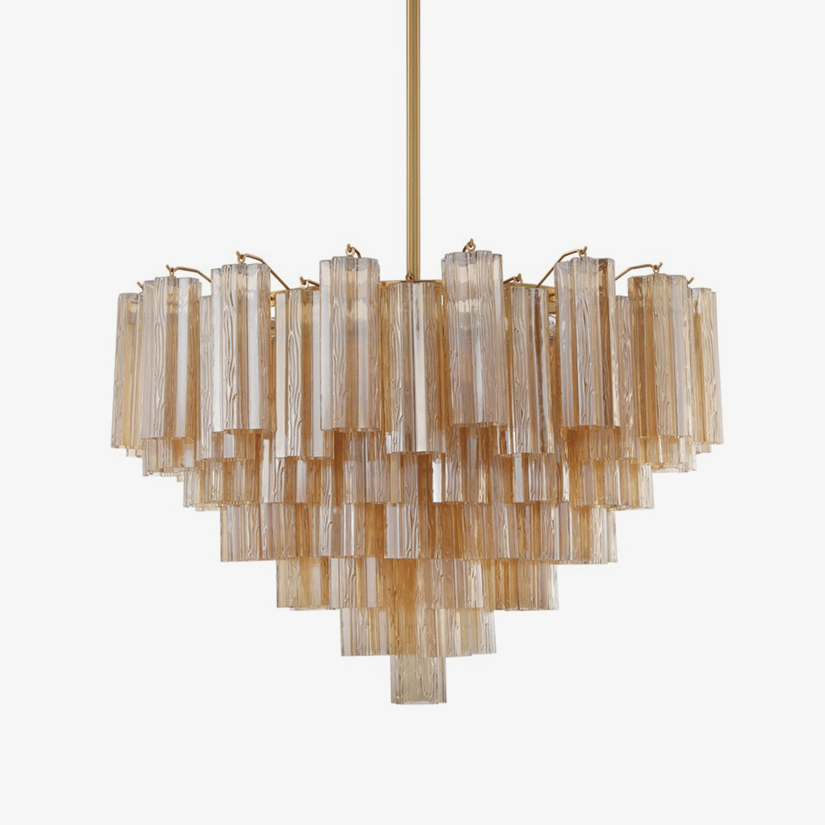 Aurora Murano Chandelier Glass Tube Layered Amber - Letslighting