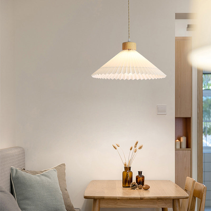 Muto Arte Paraguas Madera/PVC Lámpara Colgante Beige