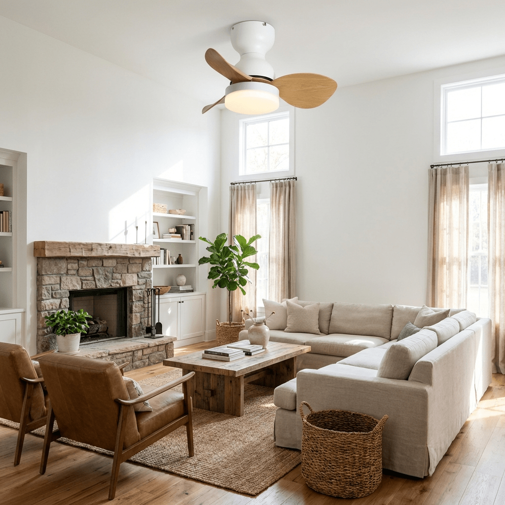 Primer plano de las aspas del ventilador Silas