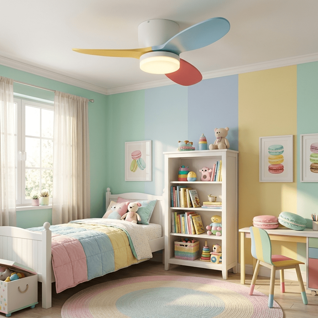 Vista superior del Ventilador de Techo Milo Petal mostrando las aspas