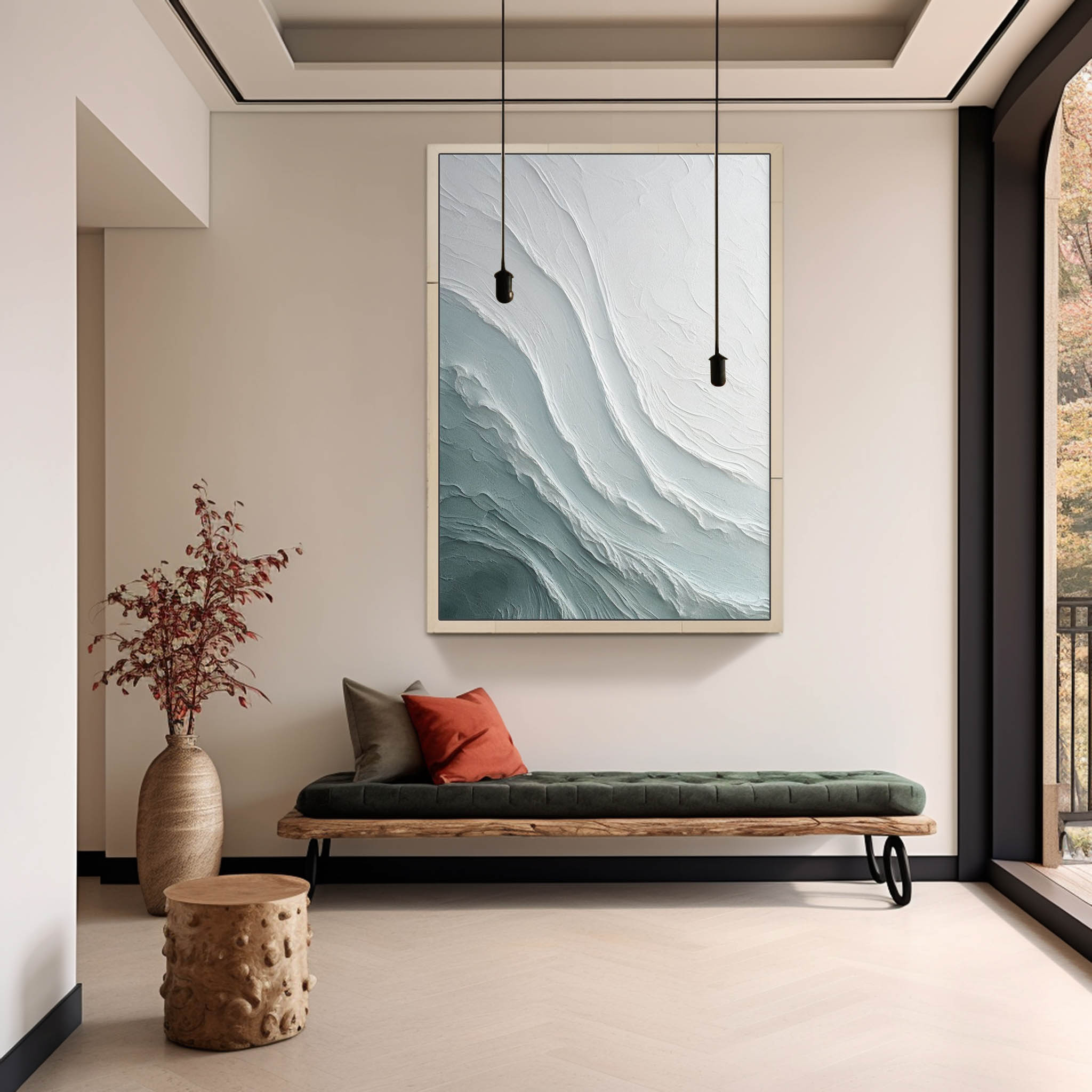 Wavy Arte Mural con Textura de Yeso - Letslighting