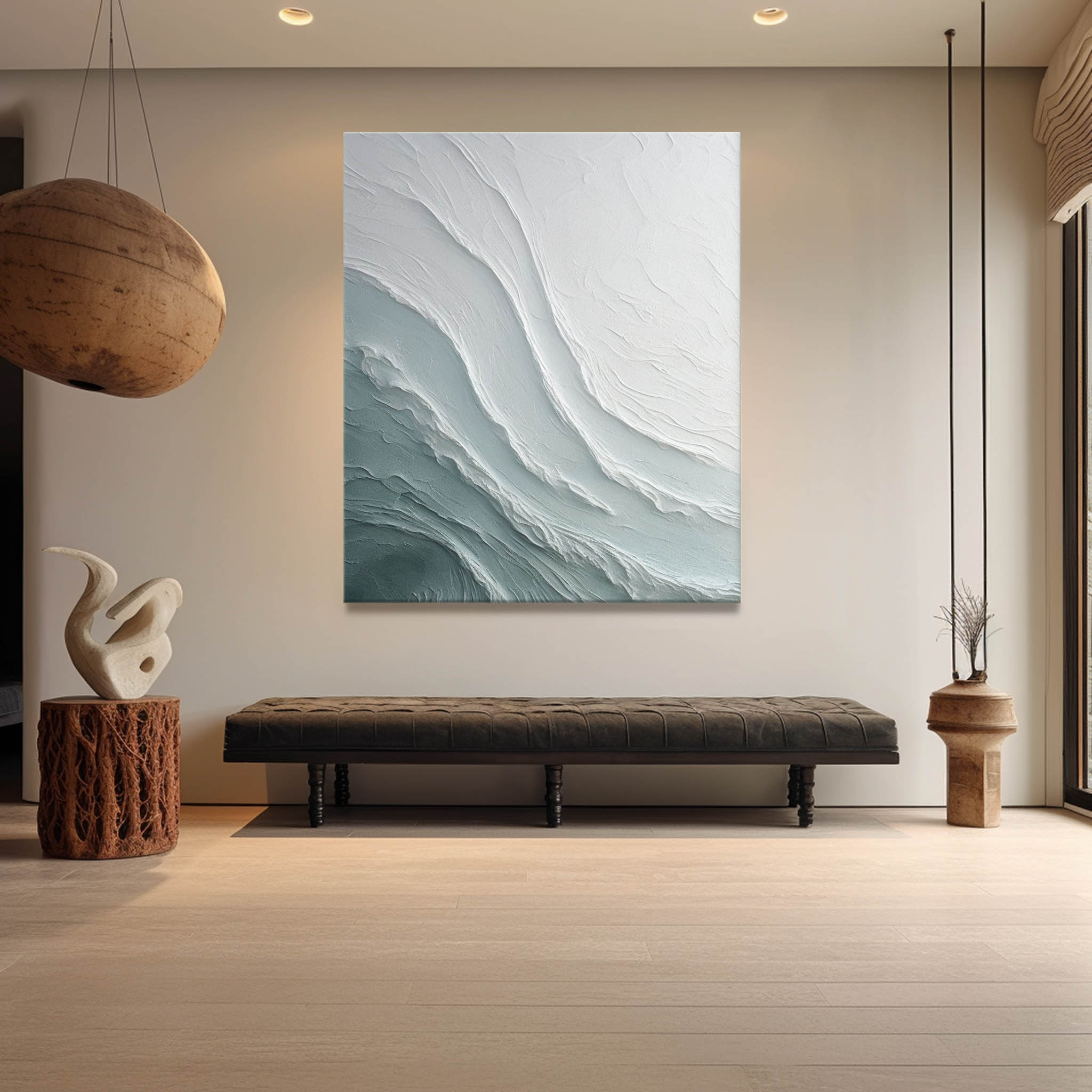 Wavy Arte Mural con Textura de Yeso - Letslighting