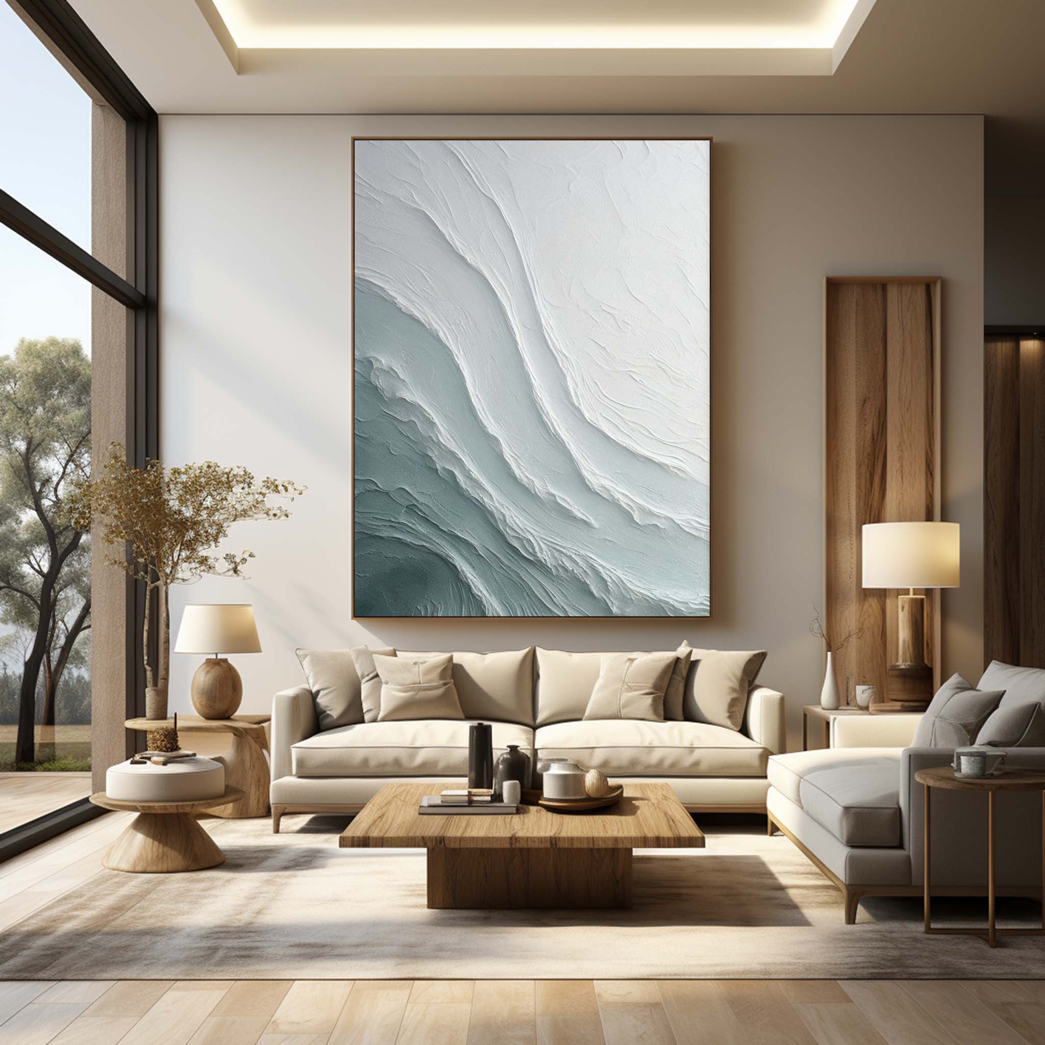 Wavy Arte Mural con Textura de Yeso - Letslighting