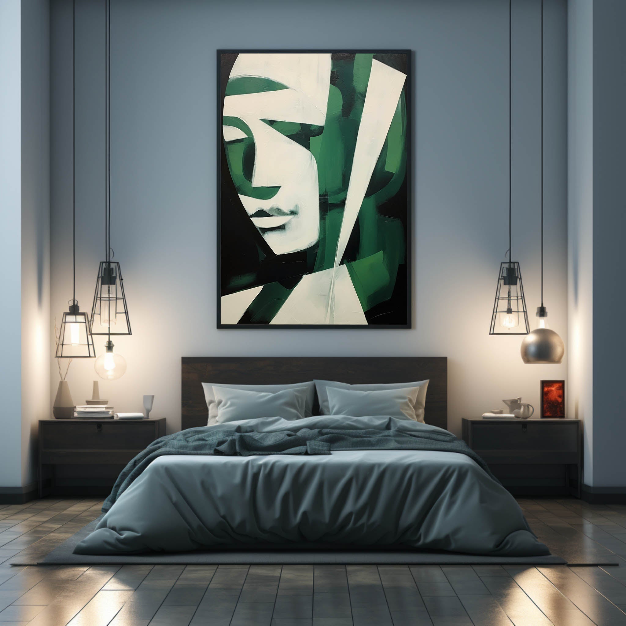 Jade Minimalista Contemporáneo Arte Mural - Letslighting