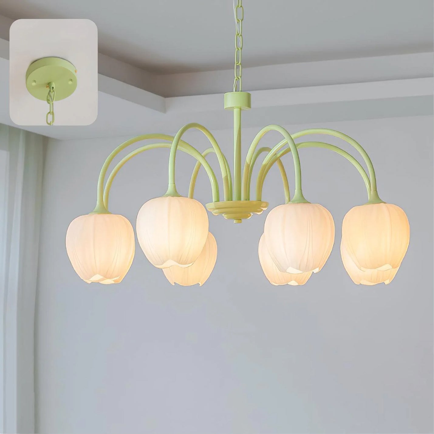 Tulip Matcha Chandelier - Letslighting