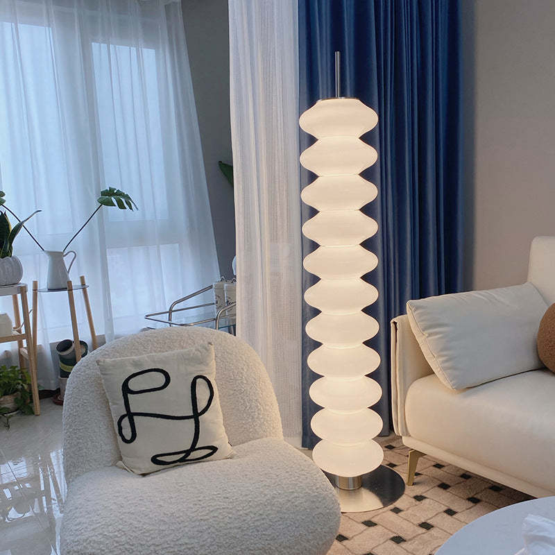Arisha Moderna Diseño Metal/Vidrio LED Lámpara de Pie Blanca