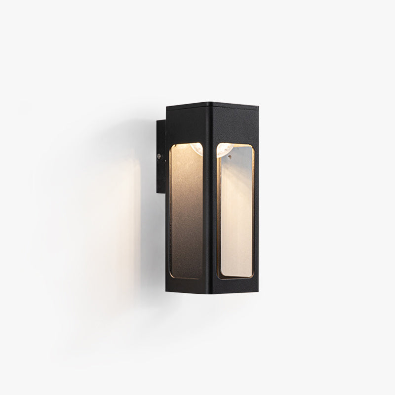 Orr Moderno Rectangular Metal/Acrílico Aplique de Pared Exterior Negro