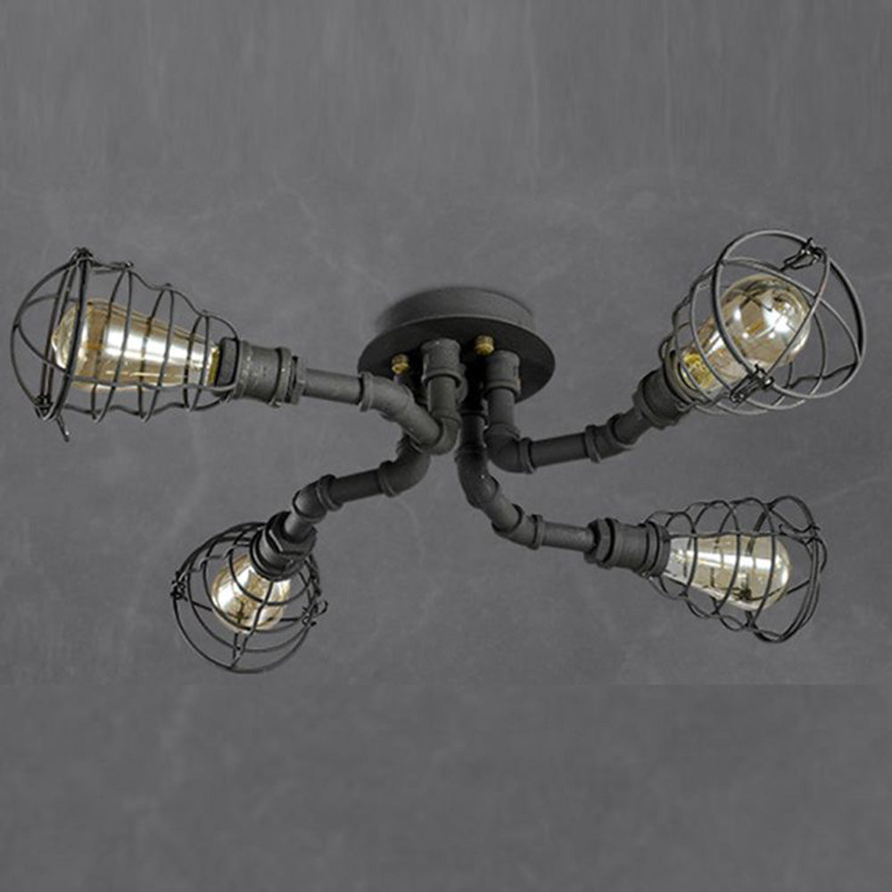 Silva Vintage Geometría Irregular Metal Lámpara de Techo Negro/Latón