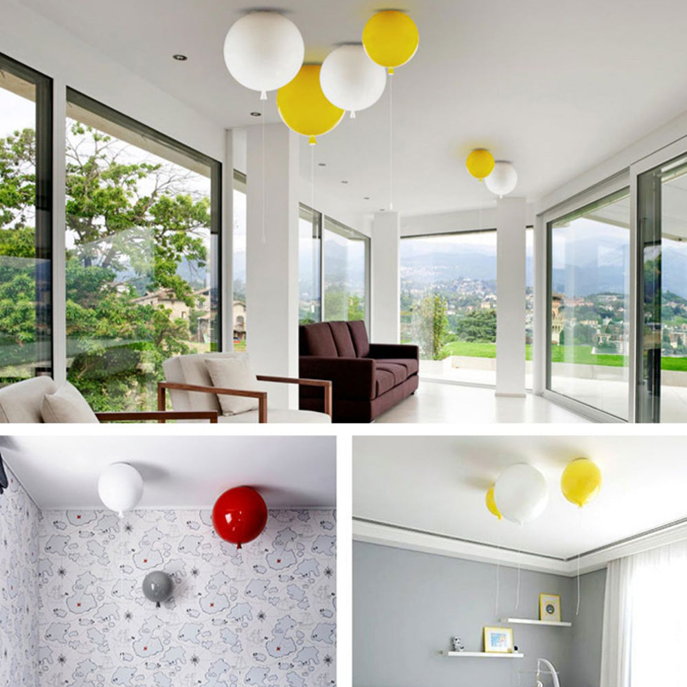Aria Diseño Globo Acrílico LED Lámpara de Techo Amarilla/Rosa/Blanca