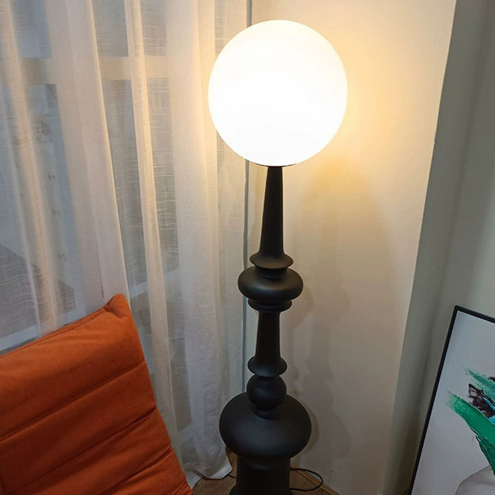 Mira Moderna Minimalista Resinal/Vidrio Lámpara de Pie Negra