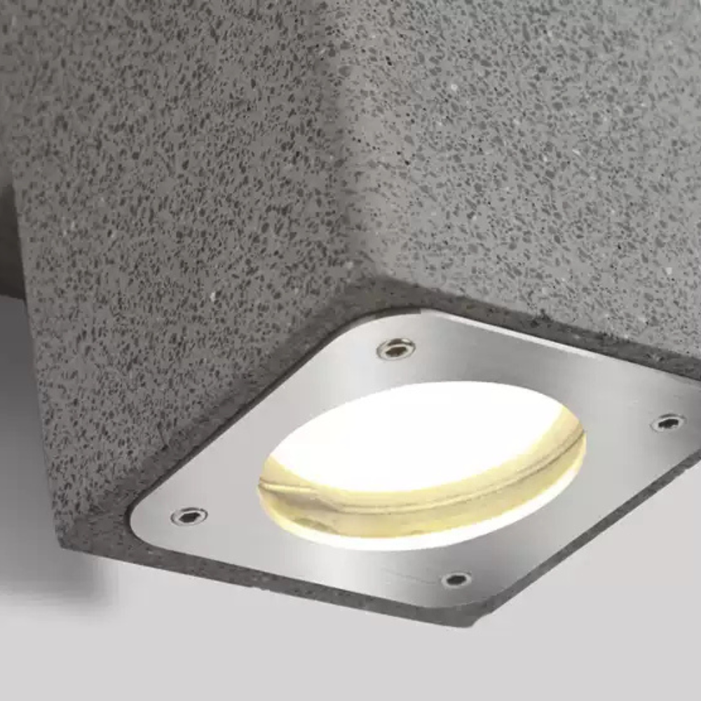 Auer Minimalista Rectangular Cemento Aplique de Pared Exterior Blanco