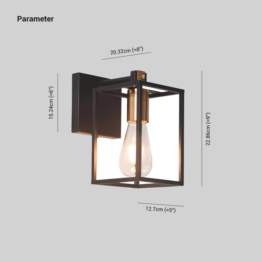 Silva Moderno Rectangular Cuboide Metal/Acrílico Aplique de Pared Negro