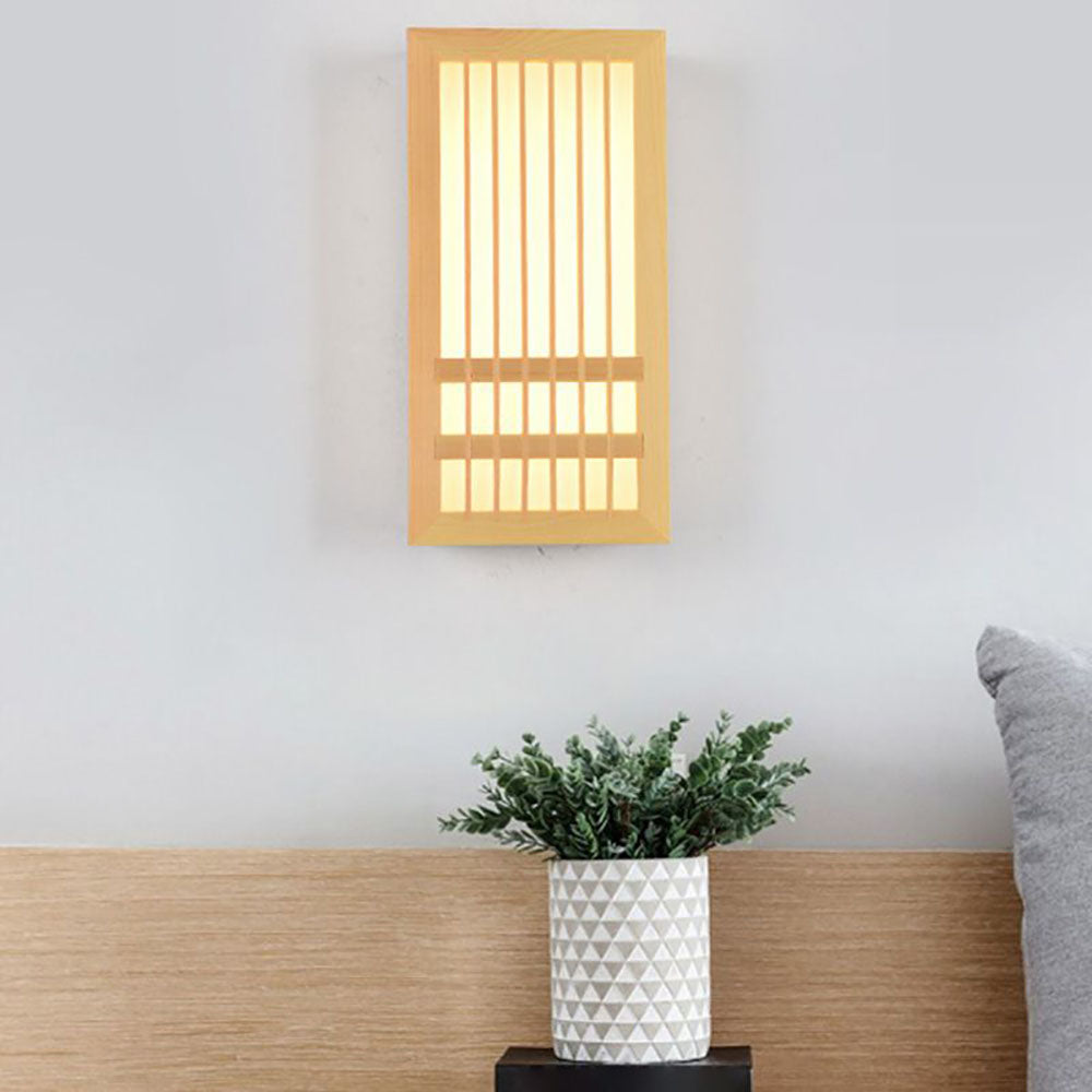 Muto Madera LED Aplique de Pared Rectángulo Amarillo