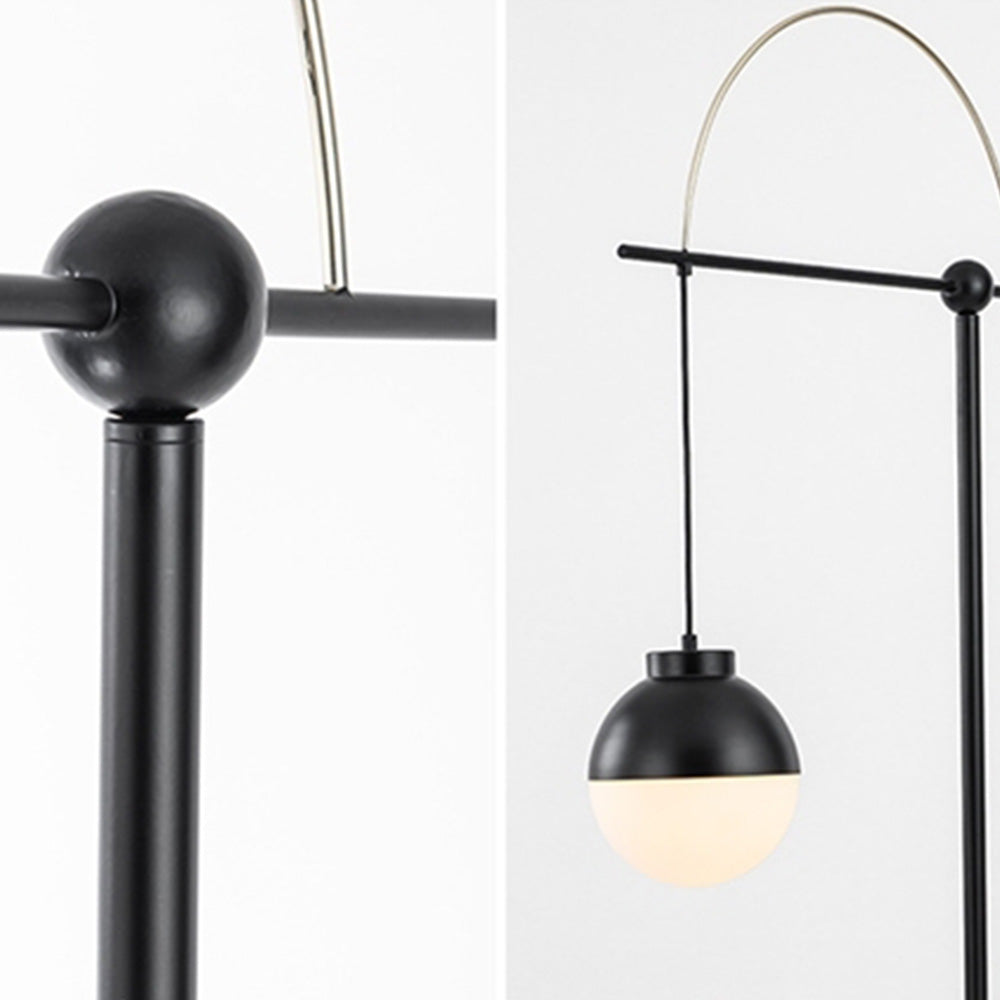 Mira Moderna Simple Metal/Vidrio Lámpara de Pie Negra