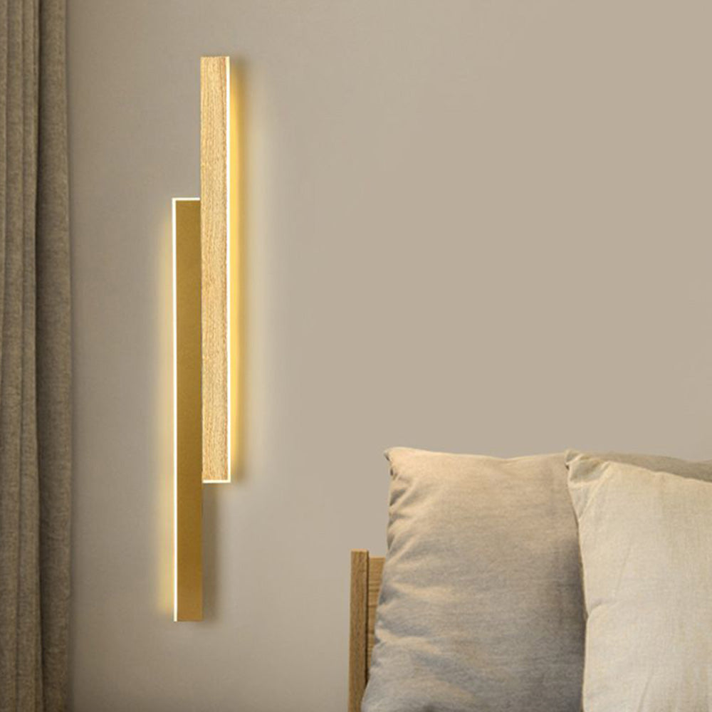 Arisha Minimalista Metal LED Aplique de Pared Marrón/Madera