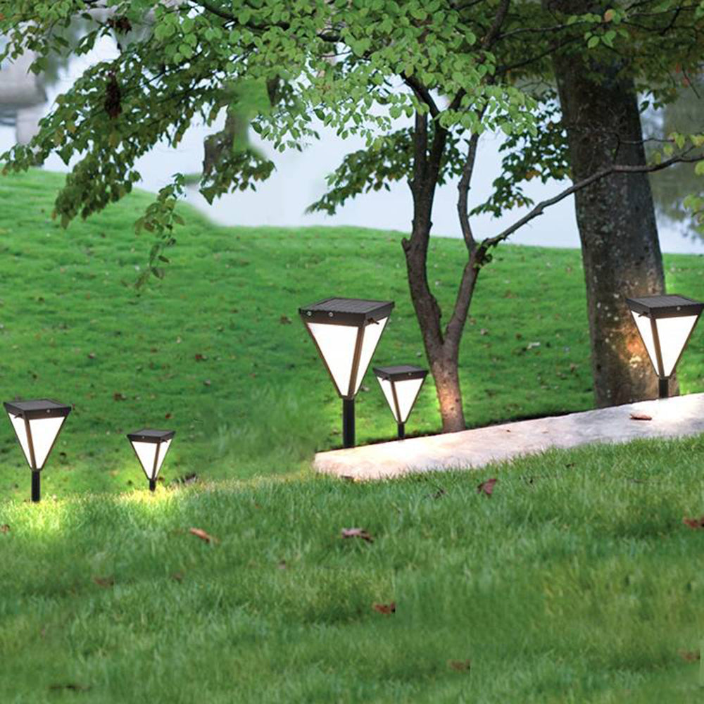 Ray Moderna Cónica Metal Vidrio Solar Lámpara Exterior