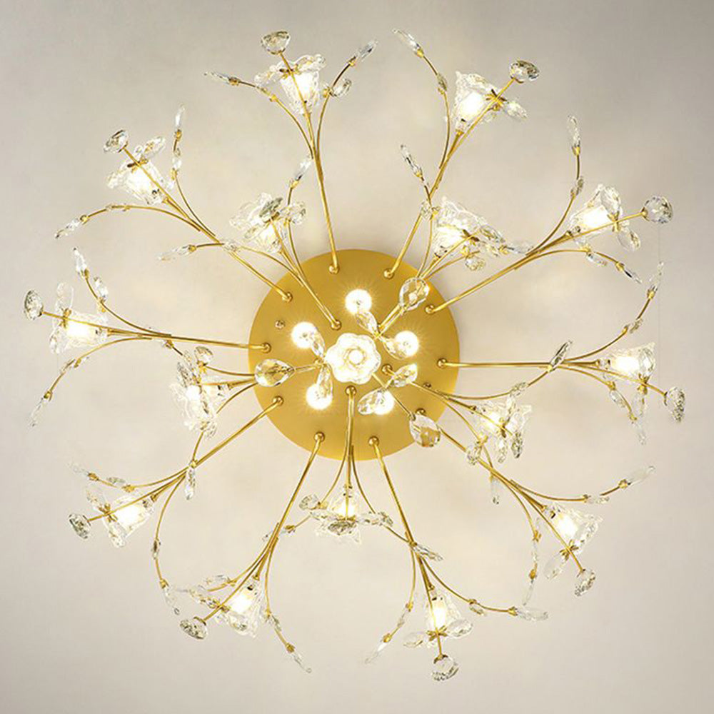 Arisha Moderna Decorativa Metal/Vidrio Lámpara de Techo Dorada