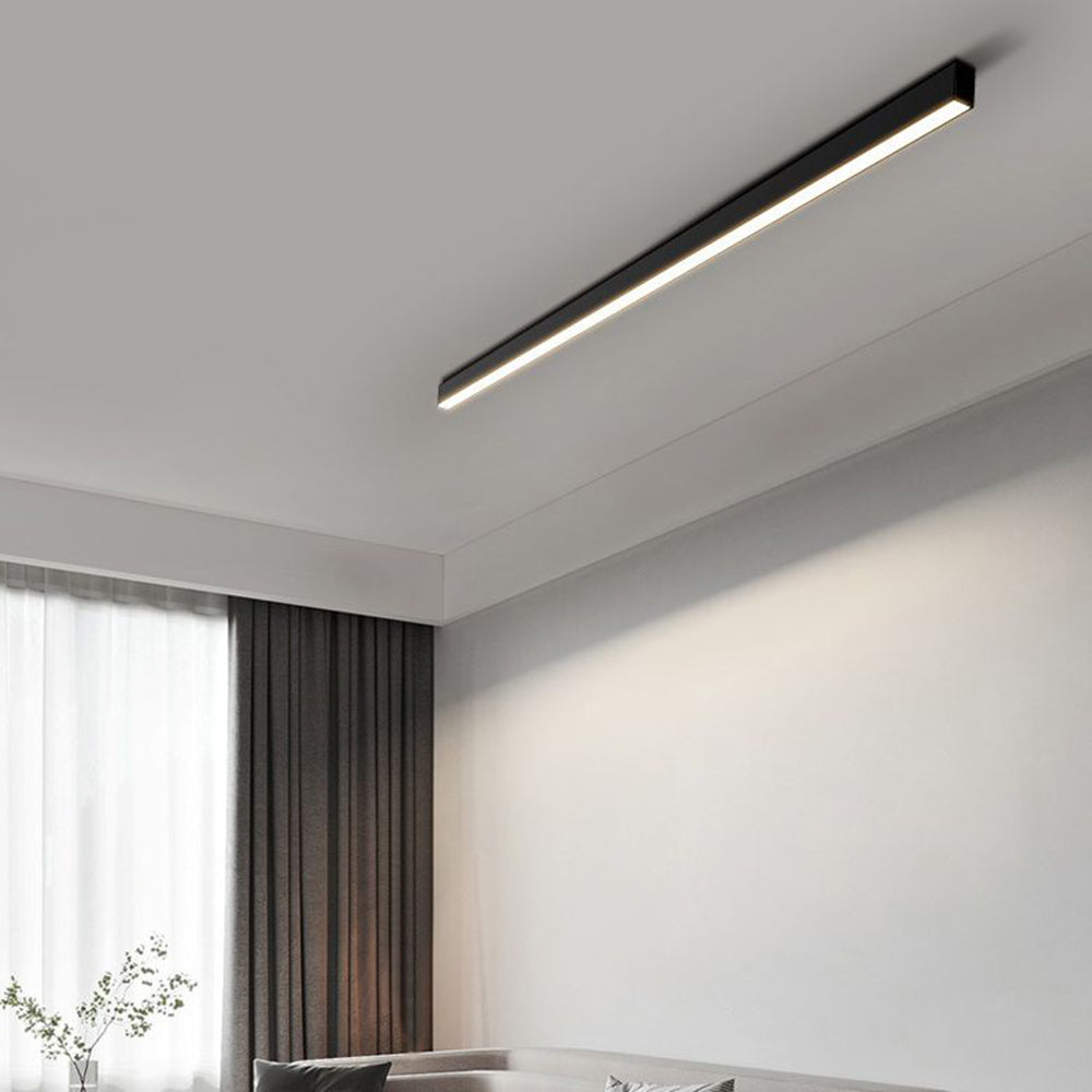 Arisha Moderna Minimalista Lineal Metal LED Lámpara de Techo Negra
