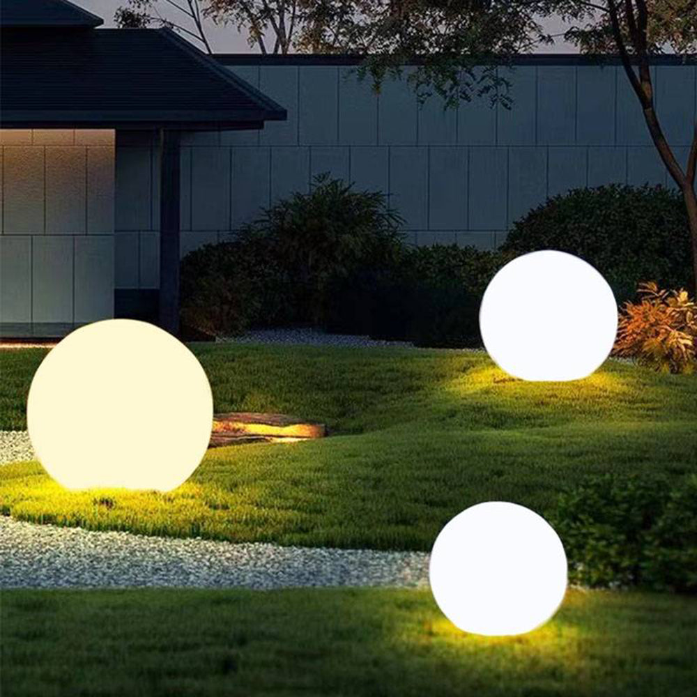 Ray Minimalista Bola LED Resina Lámpara De Pie Exterior Patio