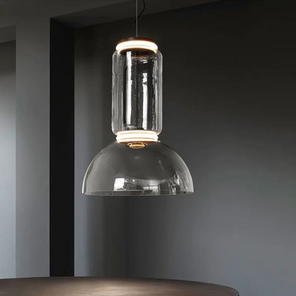 Valentina Moderna Minimalista Diseño Metal/Vidrio Lámpara Colgante Negra
