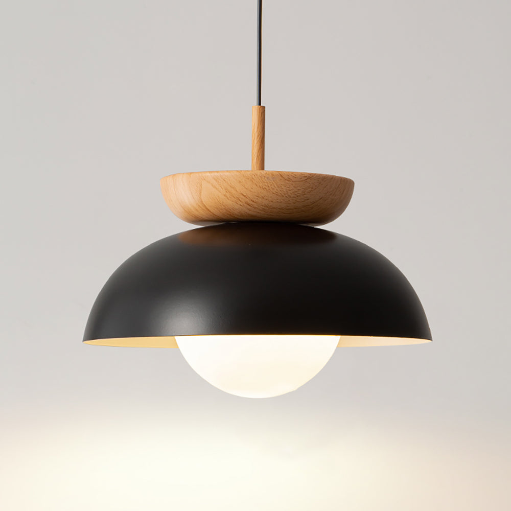 Muto Nórdica Lámpara Colgante Madera Metal Dormitorio Comedor
