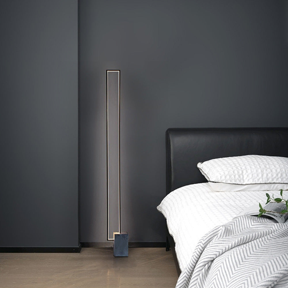 Mira Moderna Minimalista Lineal Metal Lámpara de Pie Negra