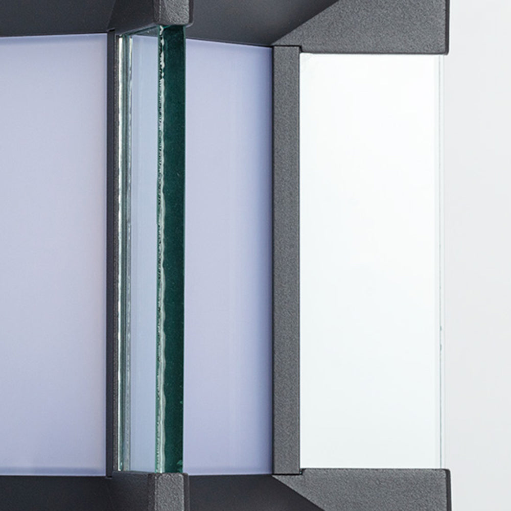 Ray Moderna Lámpara Exterior Cubo Metal Vidrio Patio
