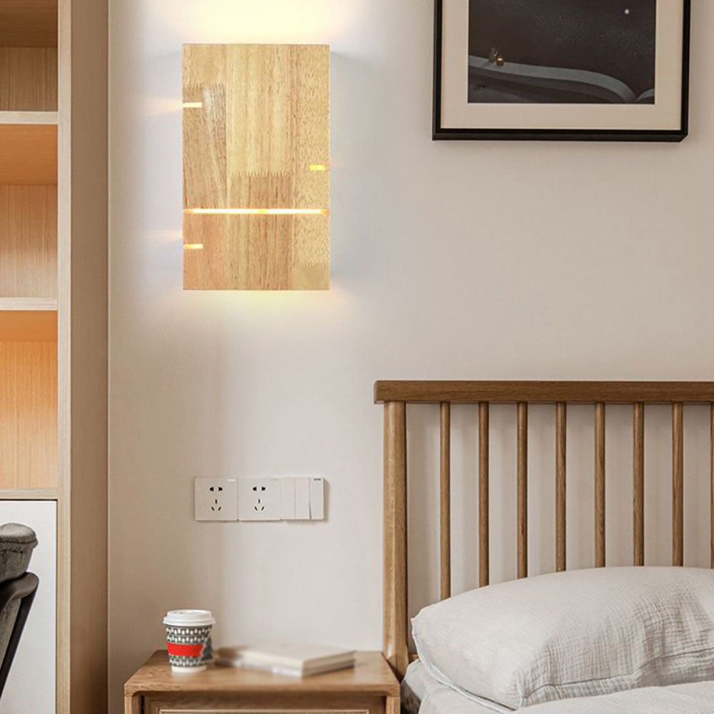 Muto Madera LED Aplique de Pared Rectángulo Amarilo