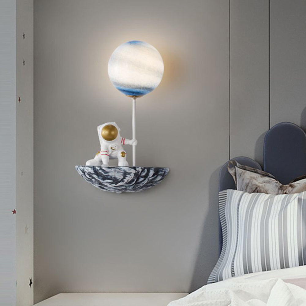 Aria Lindo Astronaut Metal LED Aplique de Pared Blanco